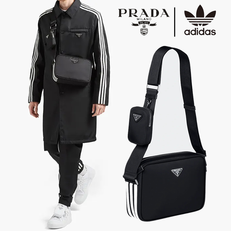 PRADA RE-NYLONナイロンバック ショルダーバッグ ★adidasコラボ☆ブラック2WAY