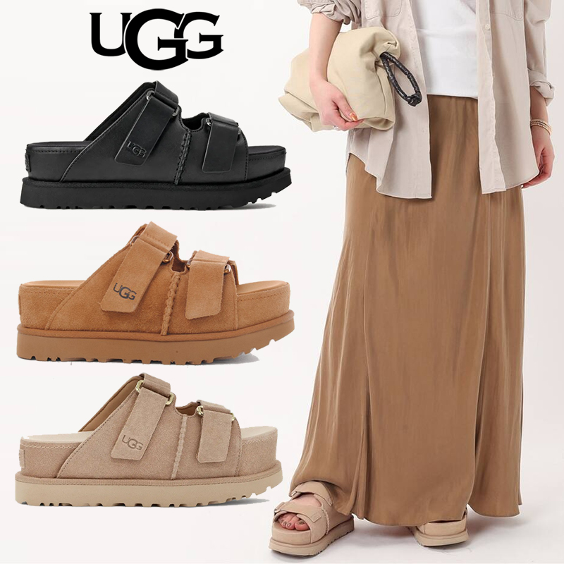 アグ UGG サンダル スライドサンダル ゴールデンスター ハイ スライド レディース 厚底 軽い カジュアル ファッションサンダル