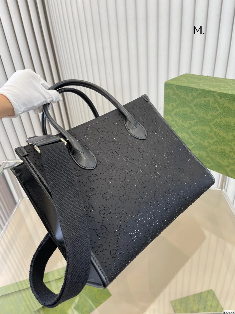 GUCCI クリスタル装飾ダブル G パターン ハンドバッグ 【送料無料】