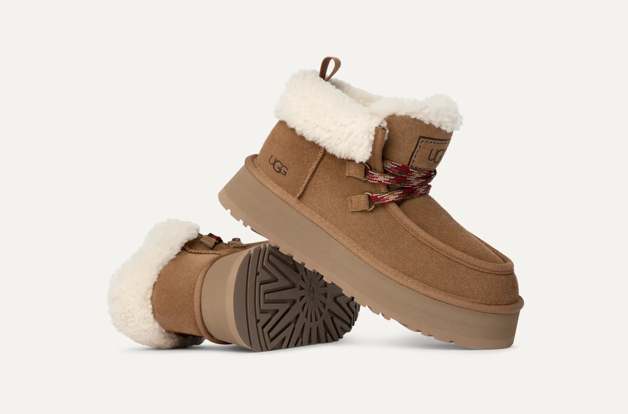 スエード キャビン カフ ジップ ブーツ レディース