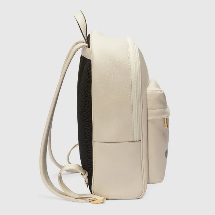 GUCCI プリント レザー バックパック[男女兼用]-ホワイト