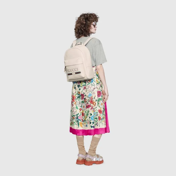 GUCCI プリント レザー バックパック[男女兼用]-ホワイト