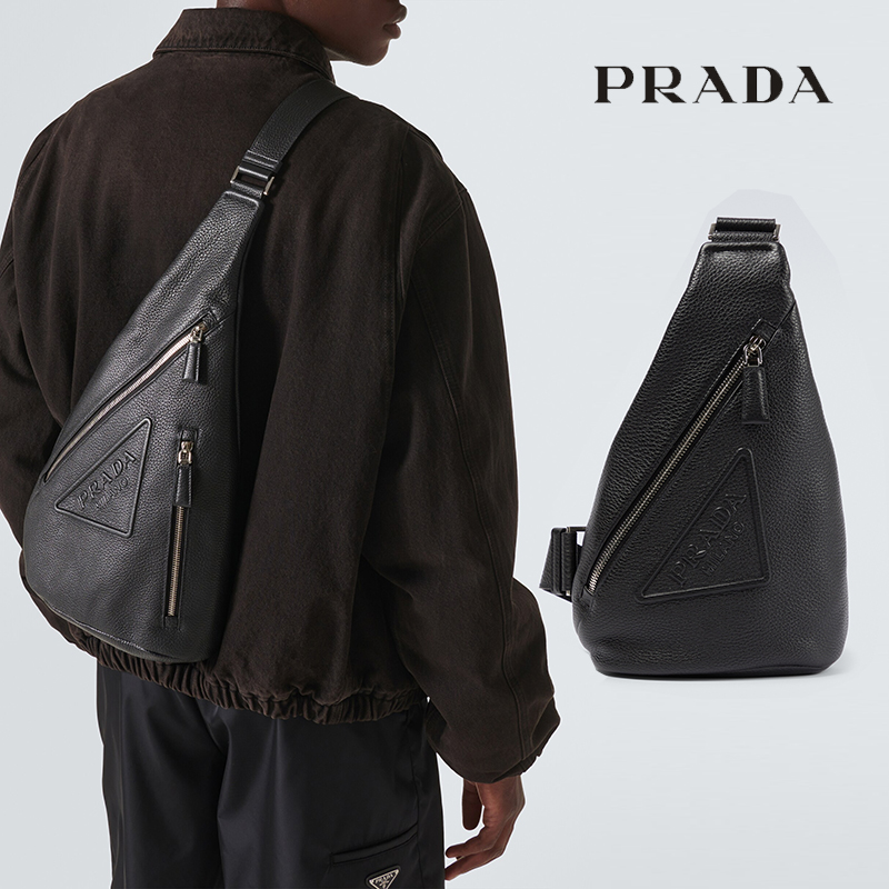 プラダ ヴィッテロダイノレザーバッグ クロス  ボディバッグ レザー メンズ