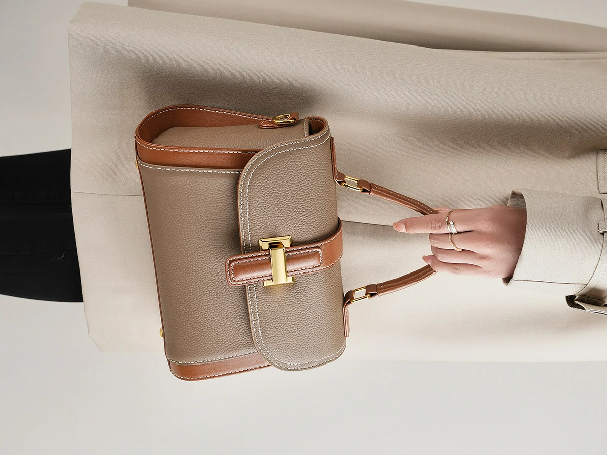 頭層牛皮高級質感時尚手提包斜挎包小衆輕奢單肩包百搭