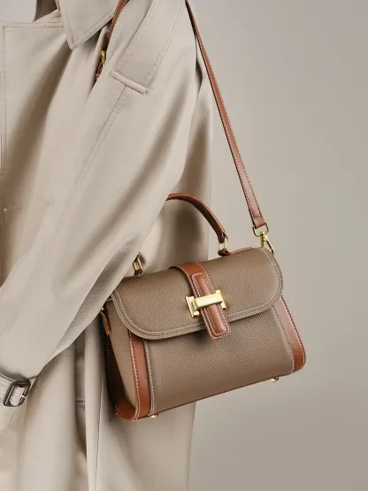 頭層牛皮高級質感時尚手提包斜挎包小衆輕奢單肩包百搭