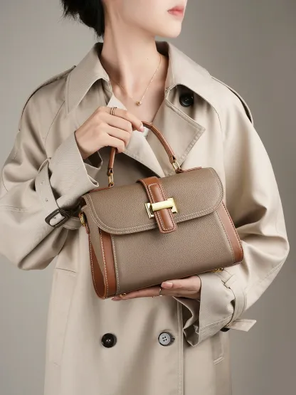 頭層牛皮高級質感時尚手提包斜挎包小衆輕奢單肩包百搭