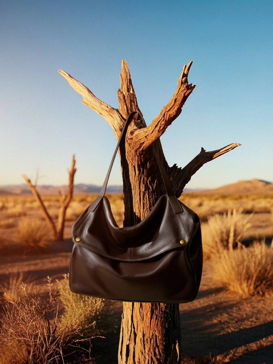 大容量單肩真皮大包歐美風軟皮托特包簡約休閒女包