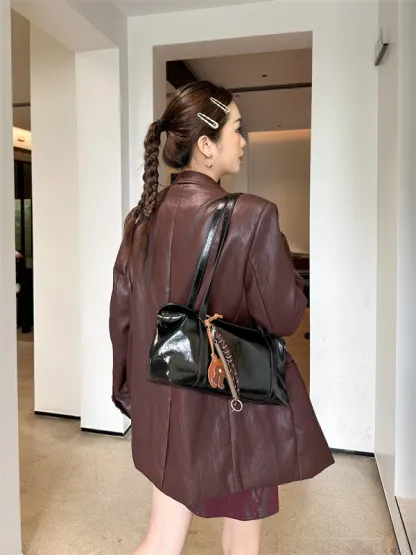 復古真皮包包女小衆設計油蠟皮大容量腋下托特斜挎包