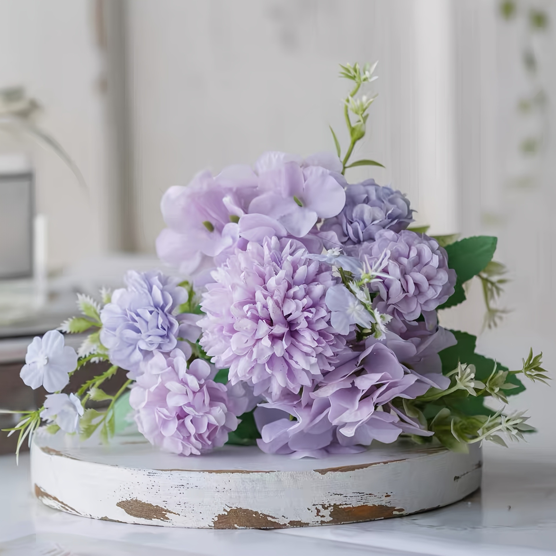 乾花繡球花擺件客廳桌面裝飾花瓶