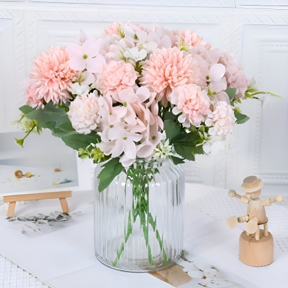 乾花繡球花擺件客廳桌面裝飾花瓶