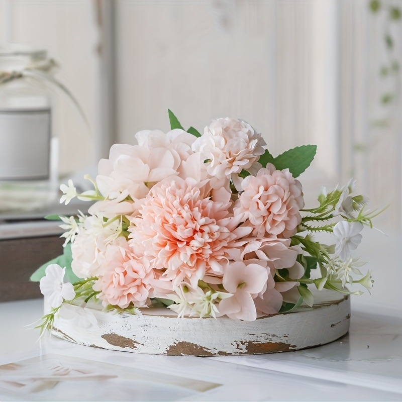 乾花繡球花擺件客廳桌面裝飾花瓶