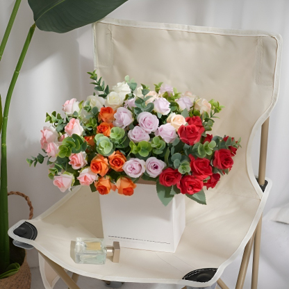 玫瑰仿真花束婚禮現場布置