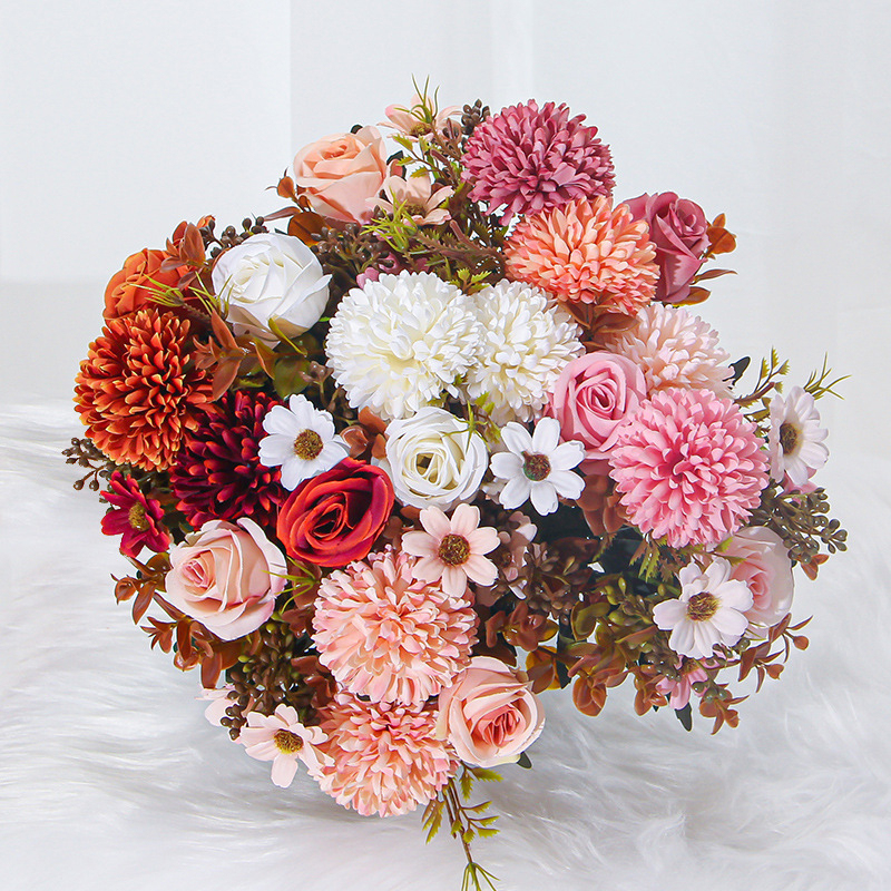 婚禮模擬玫瑰花束家居擺設