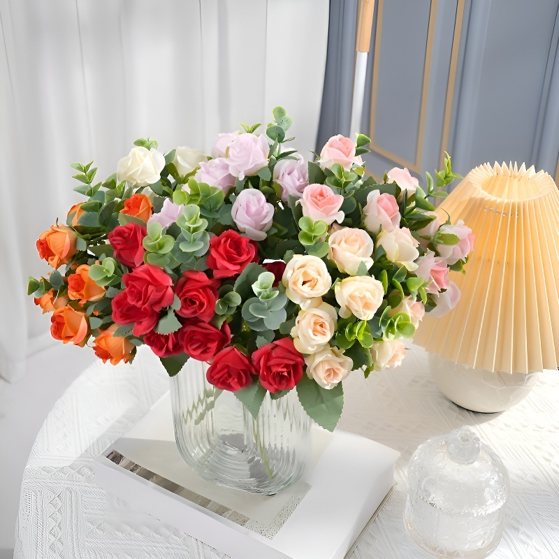 玫瑰仿真花束婚禮現場布置