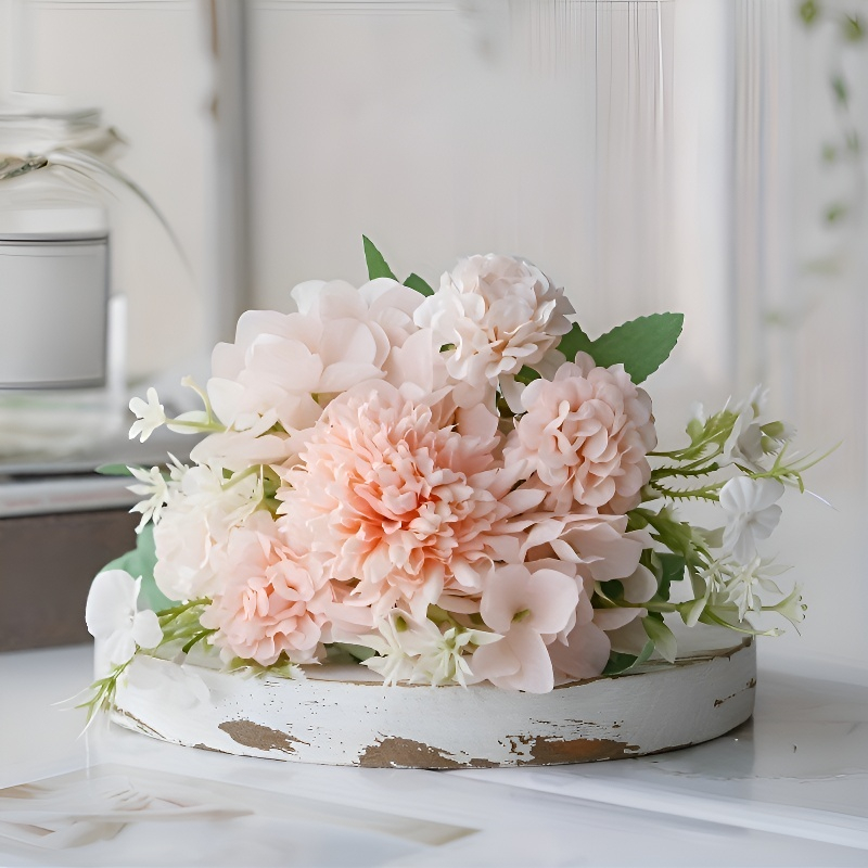 乾花繡球花擺件客廳桌面裝飾花瓶