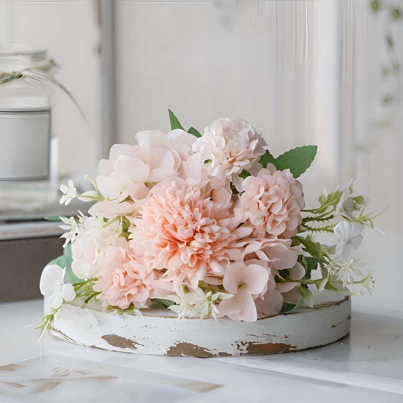 乾花繡球花擺件客廳桌面裝飾花瓶