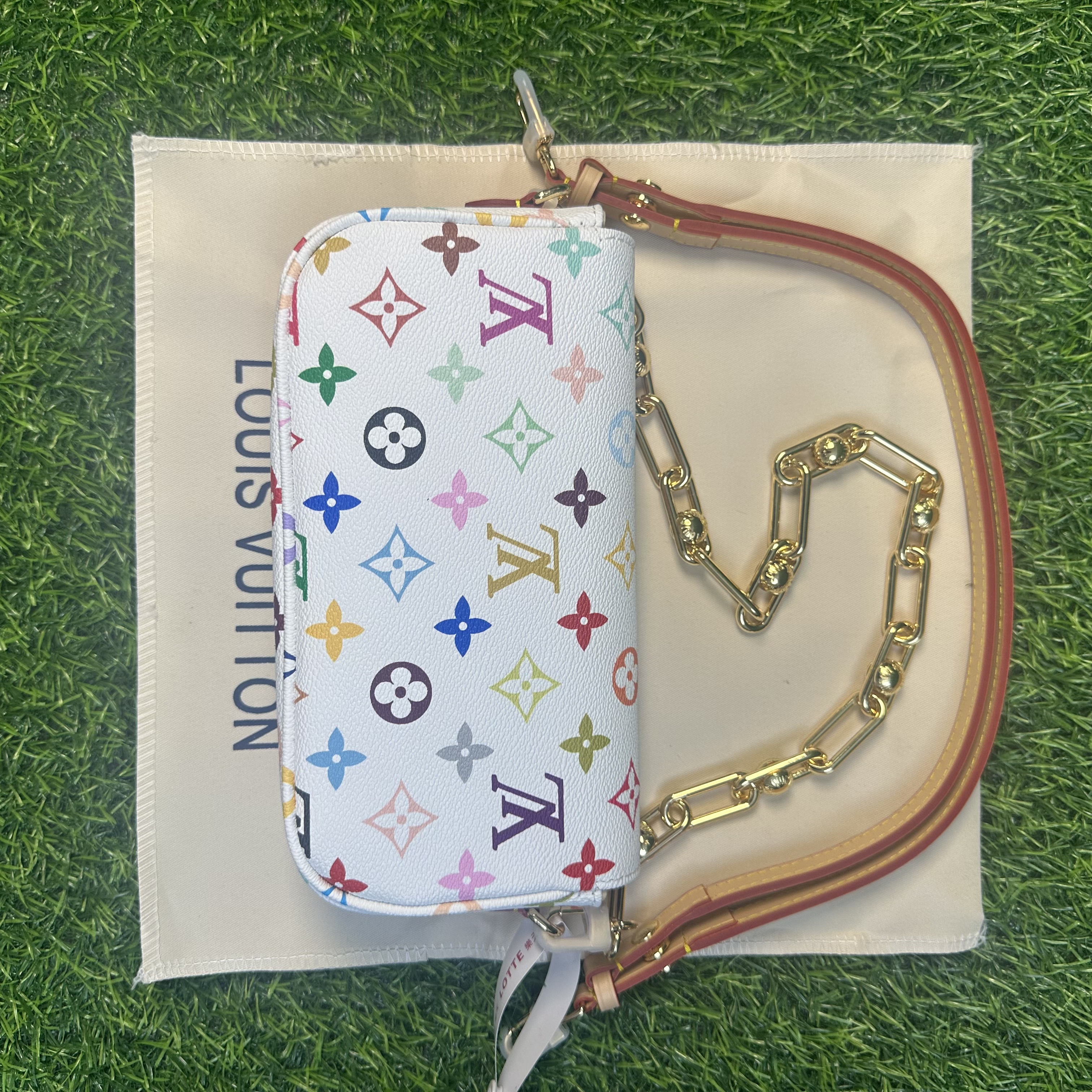 ルイヴィトン ショルダーバッグ LV × TM ナノディアヌ 村上隆コラボ モノグラム マルチカラー ホワイト 2WAYバッグ ミニバッグ LOUIS VUITTON ルイヴィトン ハンドバッグ クロスボディバッグ ハンドバック