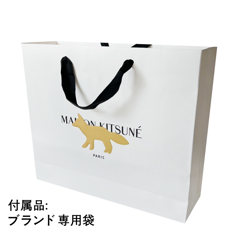 (Maison Kitsune専用袋付き) MAISON KITSUNE メゾンキツネ スウェット トップス カットソー トレーナー 長袖 刺繍 レディース メンズ ブラック ホワイト FOX HEAD PATCH AM00303KM0001