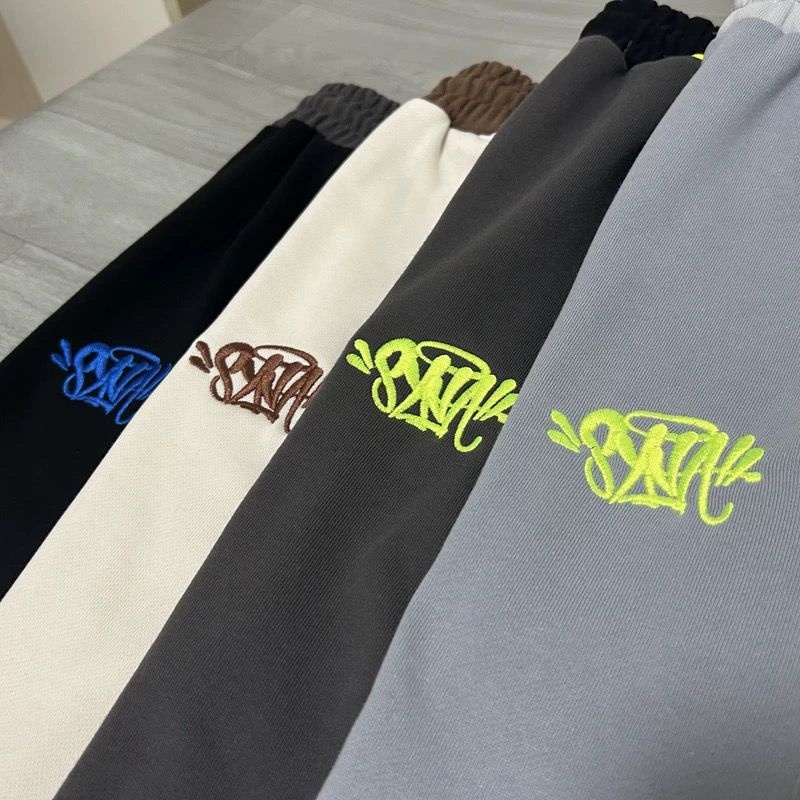 Syna World(シナワールド) セットアップ 刺繍ロゴ クルーネック 半袖Tシャツ ハーフパンツ メンズ レディース おしゃれ カジュアル