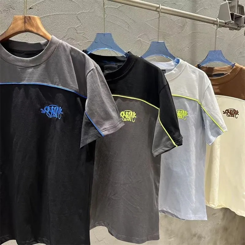 Syna World(シナワールド) セットアップ 刺繍ロゴ クルーネック 半袖Tシャツ ハーフパンツ メンズ レディース おしゃれ カジュアル