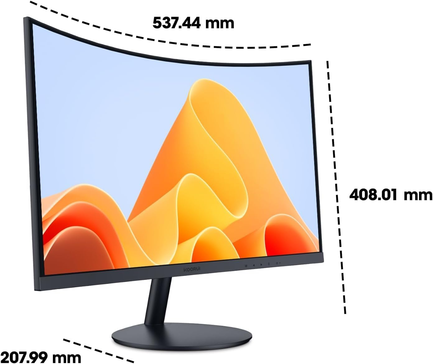 KOORUI 24 inch Curved Monitor, FHD 1080P Curved Computer Monitor,100Hz 1500R PC Screen, HDMI VGA, Tilt Adjustment, LCD Display, Eye Care, Black 24N5CA