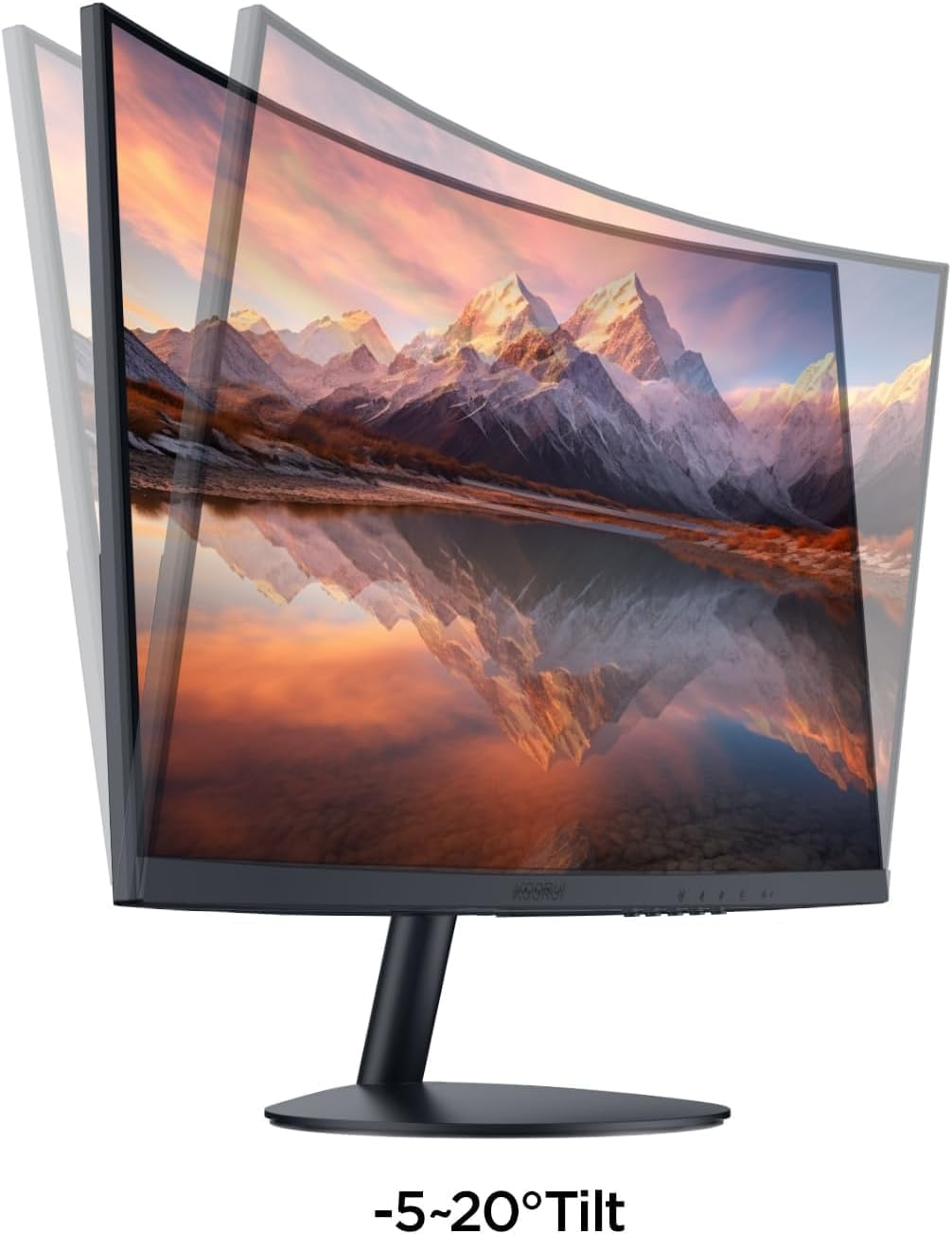 KOORUI 24 inch Curved Monitor, FHD 1080P Curved Computer Monitor,100Hz 1500R PC Screen, HDMI VGA, Tilt Adjustment, LCD Display, Eye Care, Black 24N5CA