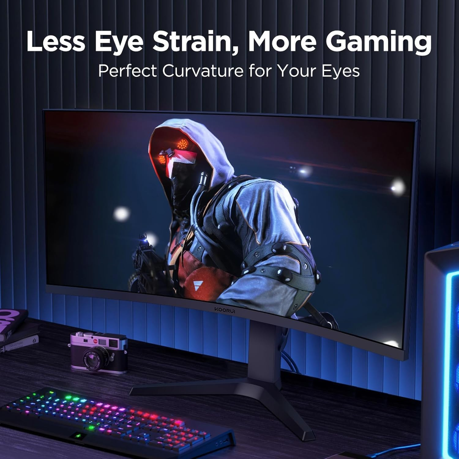 KOORUI 34 Inch Ultrawide Curved Gaming Monitor, 165Hz, WQHD 1440P, 1000R, MPRT 1MS, HDR 400, 2x HDMI 2.0, 1x DisplayPort 1.4, AdaptiveSync, Tilt/Height Adjustable, Black