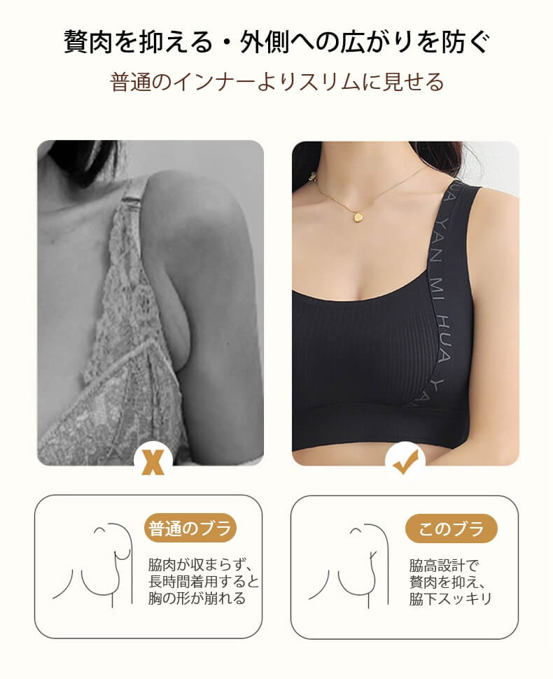 垂れ 乳 改善 普通のインナーよりスリムに見せる KIMKIM