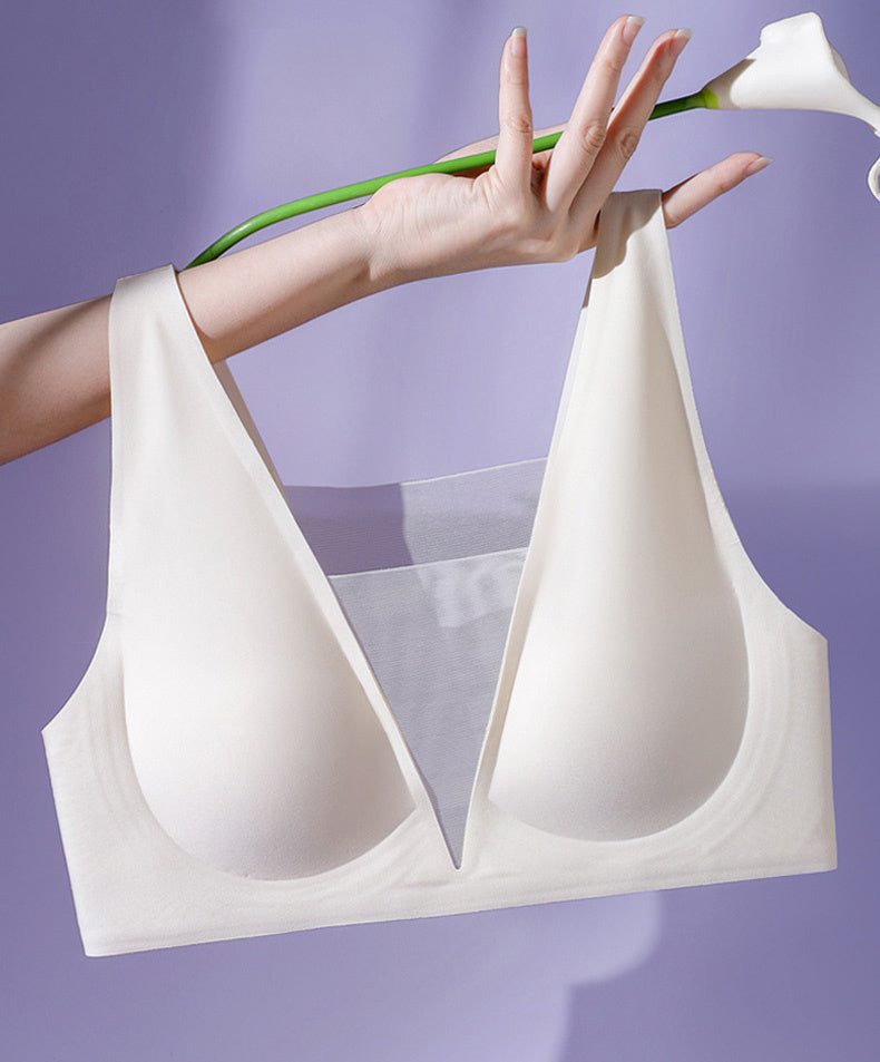 小さく見せるブラ セクシーな深Vネック KIMKIM