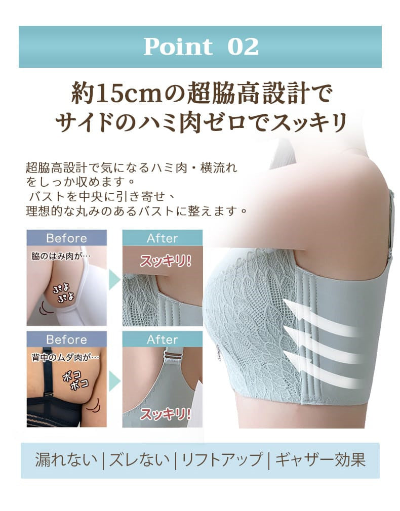 ブラジャー 小さく見せる サイドのハミ肉ゼロ KIMKIM