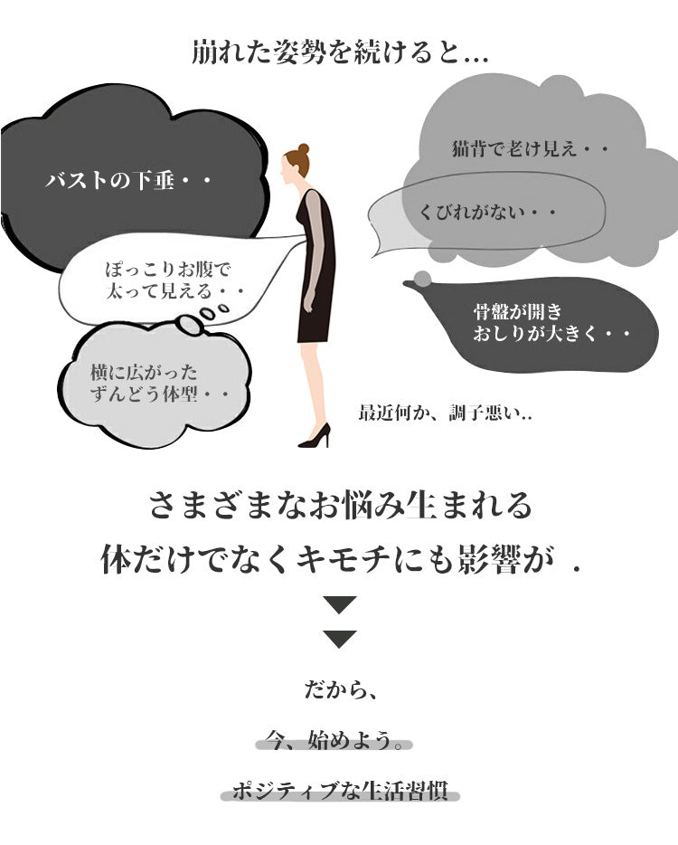 補正下着 崩れた姿勢の対策 KIMKIM