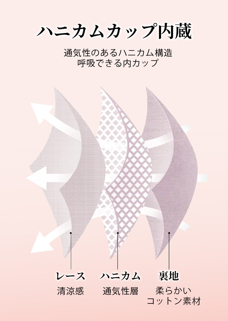 カップ付きキャミソール ハニカムカップ内蔵 ヴェーミア