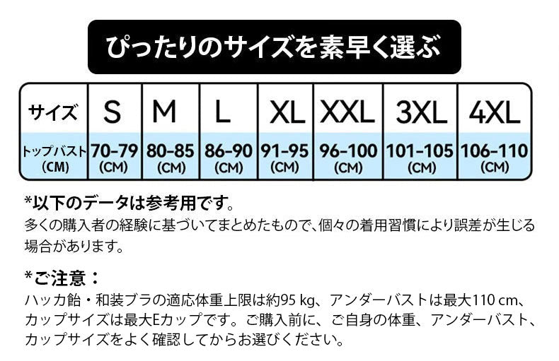 和装ブラジャー ぴったりのサイズを素早く選ぶ KIMKIM