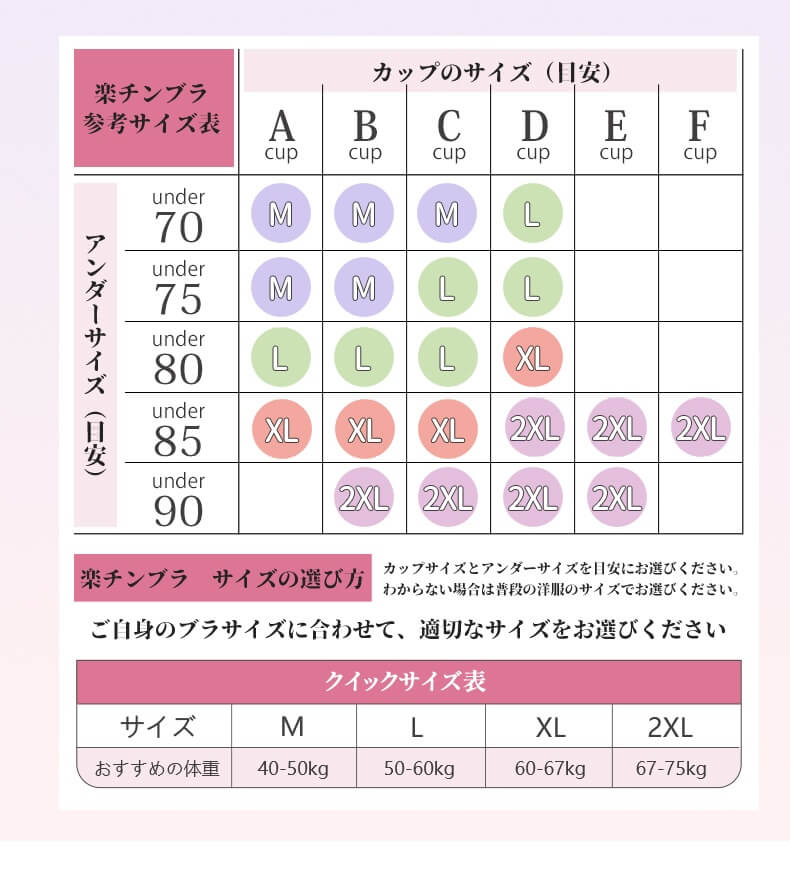 垂れ 乳 改善 サイズ表 ヴェーミア