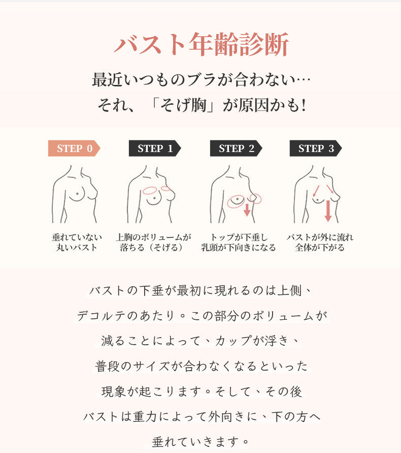 垂れ 防止 ブラ バスト年齢診断 ヴェーミア