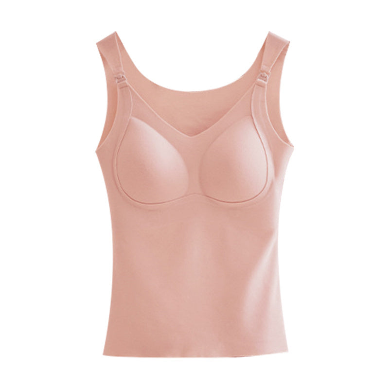 【2枚セットで¥6,980円】KIMKIM カップ付き・授乳キャミ | 前開き肩スナップで、夜間でも片手で授乳OK！赤ちゃんが噛んでも安心な素材を使用し、吸湿性＆通気性にも優れている。