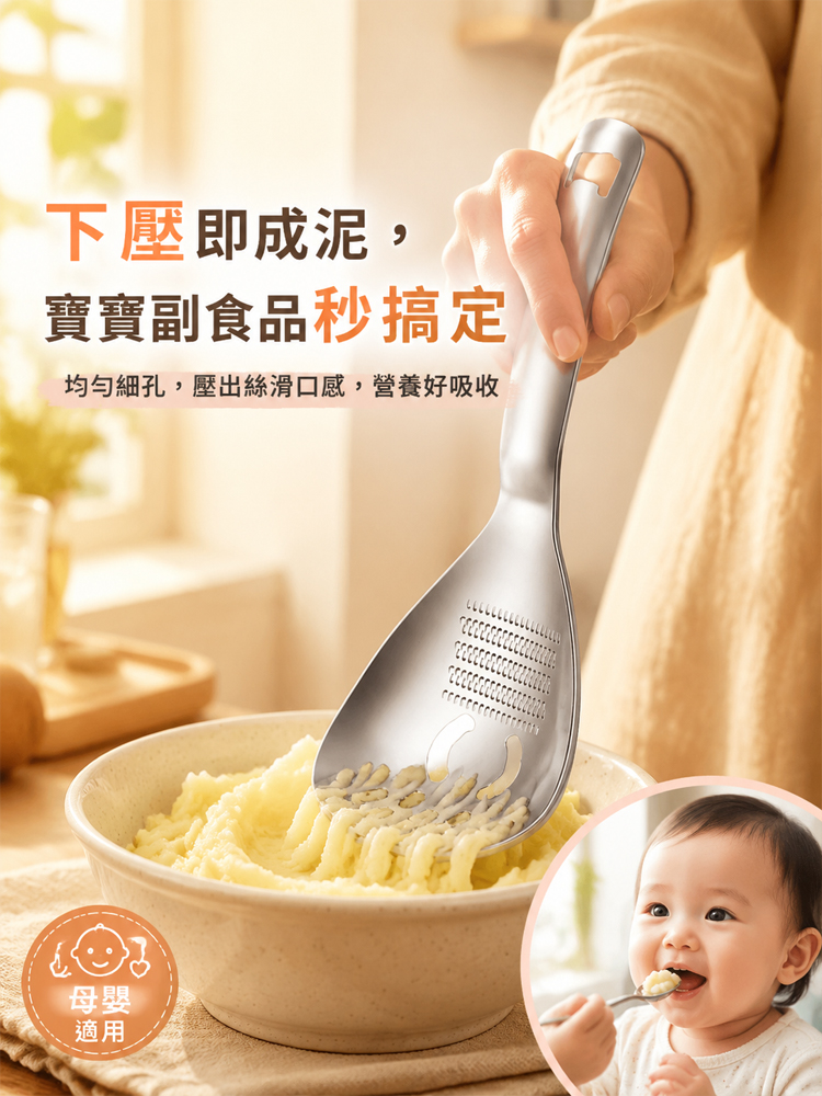 多功能研磨不銹鋼勺