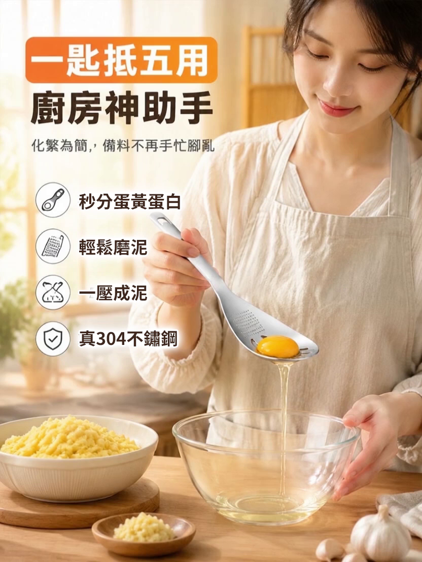 多功能研磨不銹鋼勺