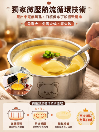 SL-母嬰級不锈钢带盖蒸蛋碗
