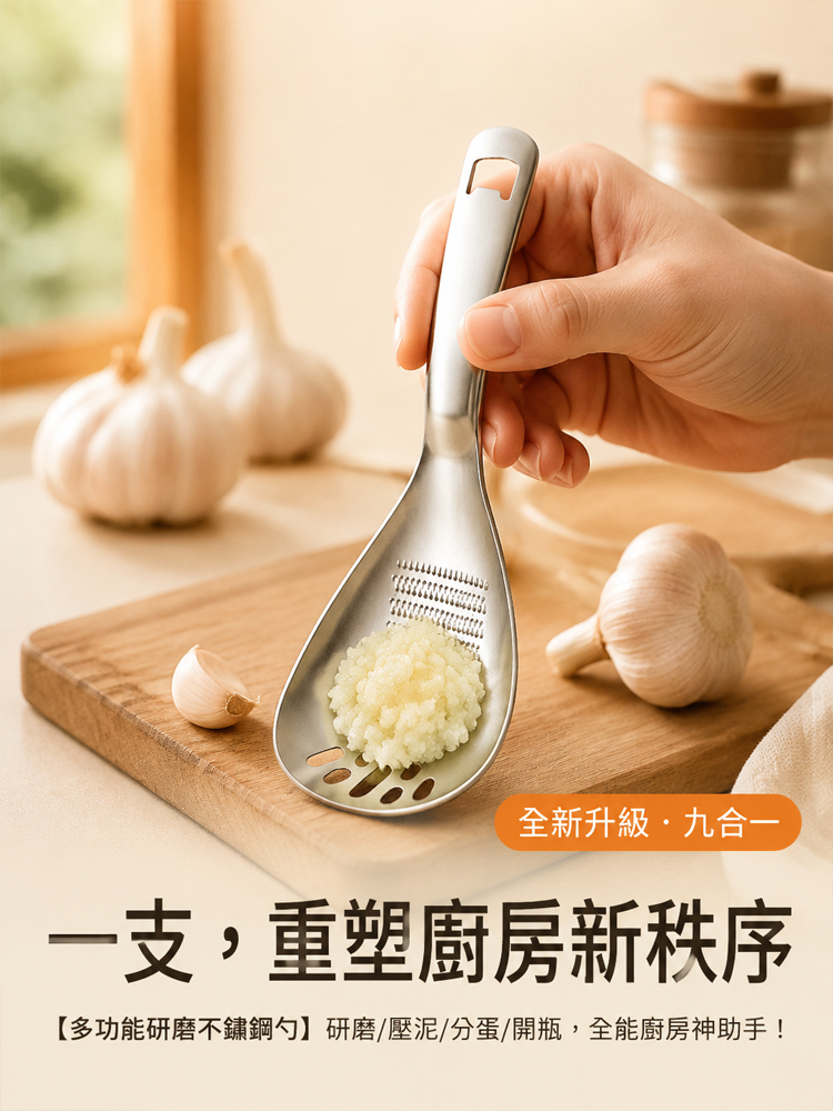多功能研磨不銹鋼勺