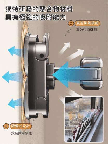 【多場景家用】強力吸盤折疊晾衣桿