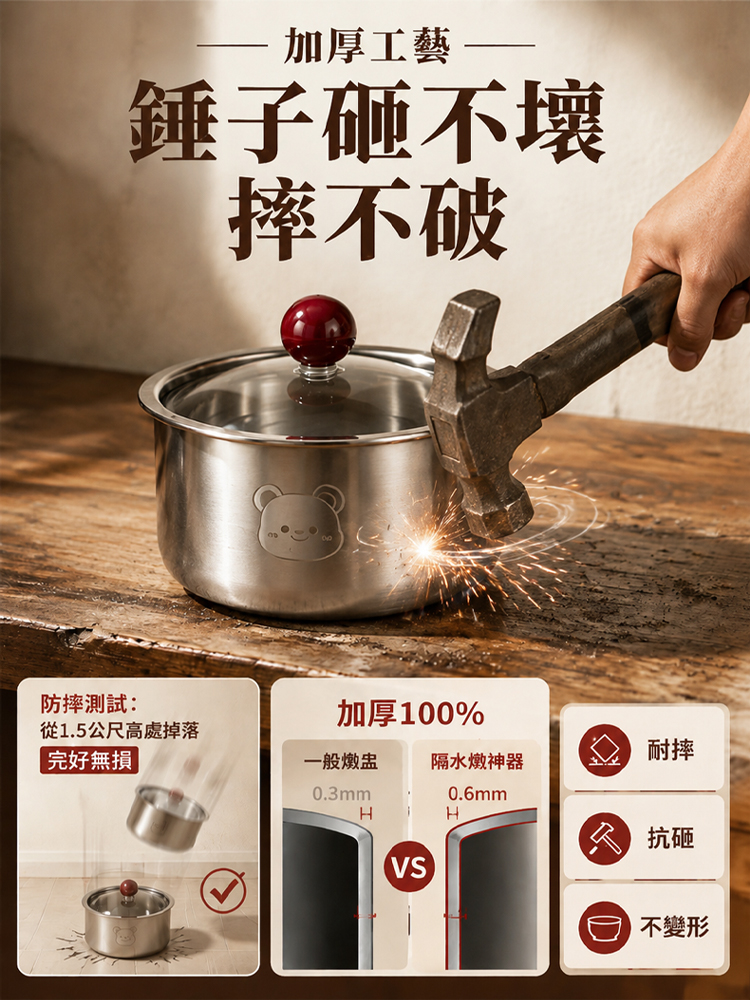 SL-母嬰級不锈钢带盖蒸蛋碗