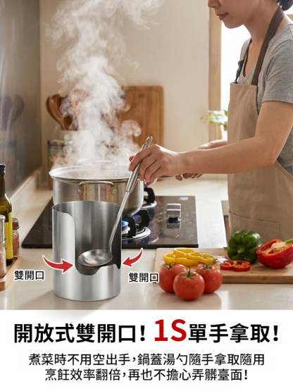 【精緻家庭必備】多功能加厚不銹鋼鍋蓋架