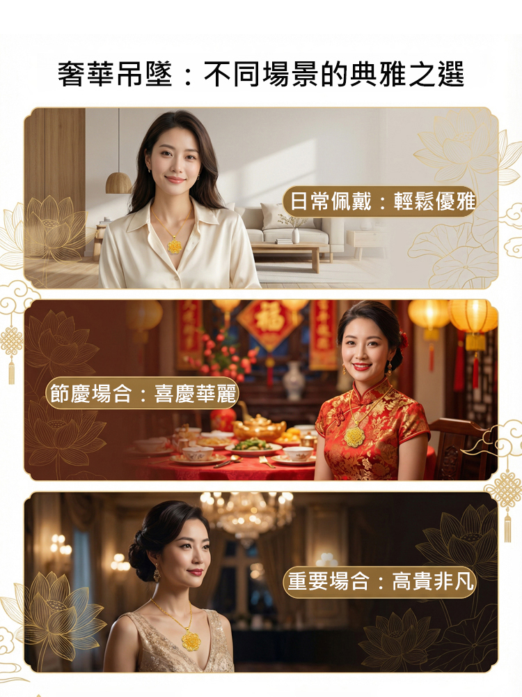 富貴花小姐吊墜項鍊