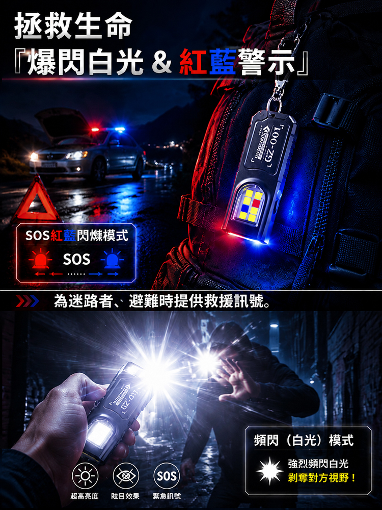 小巧便攜鑰匙扣LED手電筒