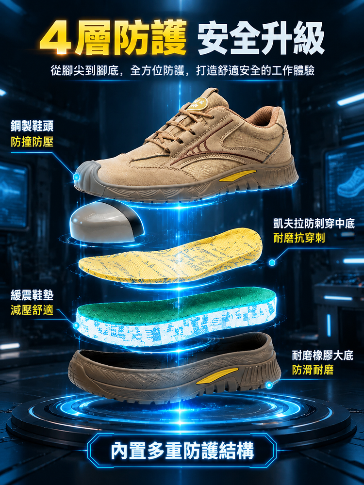 防滑耐磨輕盈透氣安全鞋