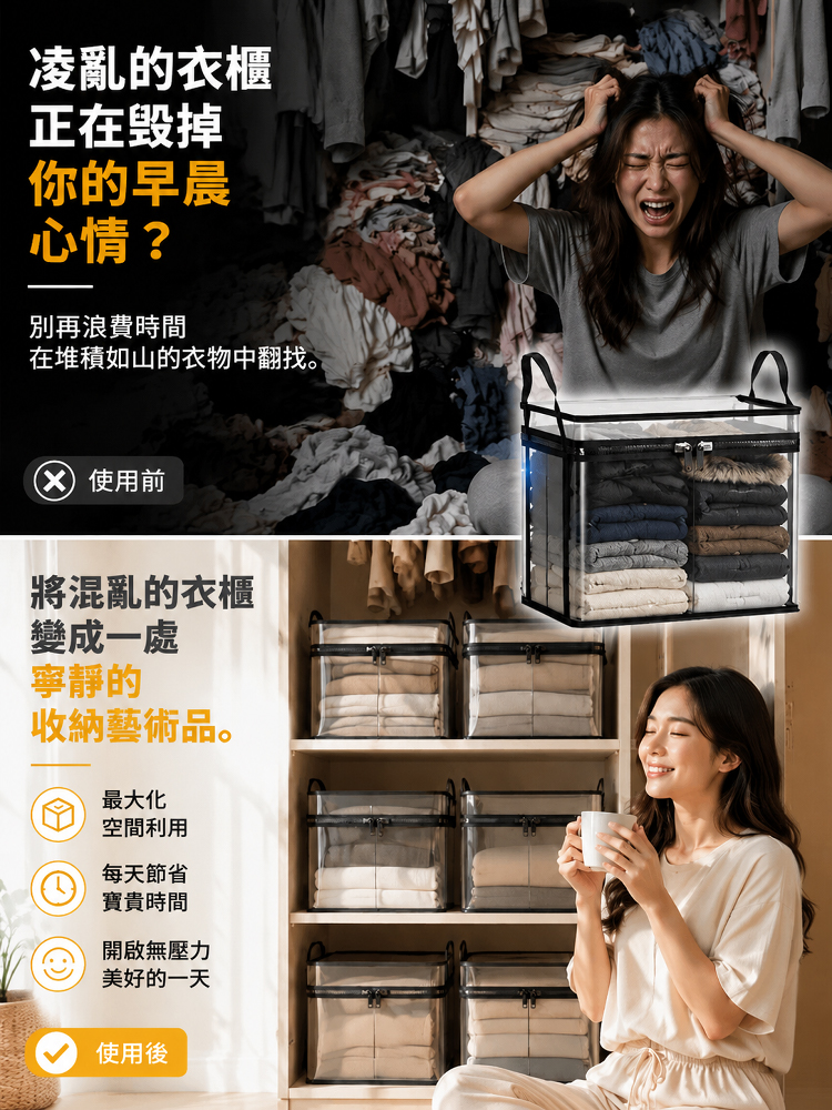 大容量可視衣物防潮收納袋