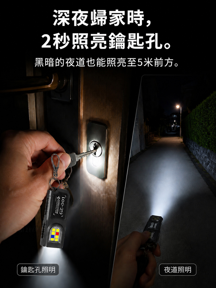 小巧便攜鑰匙扣LED手電筒