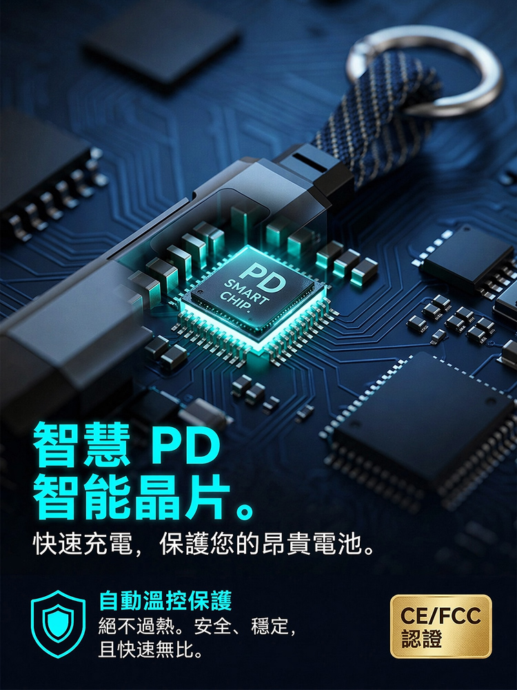 65W 迷你鑰匙扣數據充電線