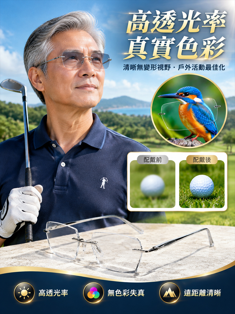 【設計師聯合打造】滿天星智慧變焦變色老花眼鏡